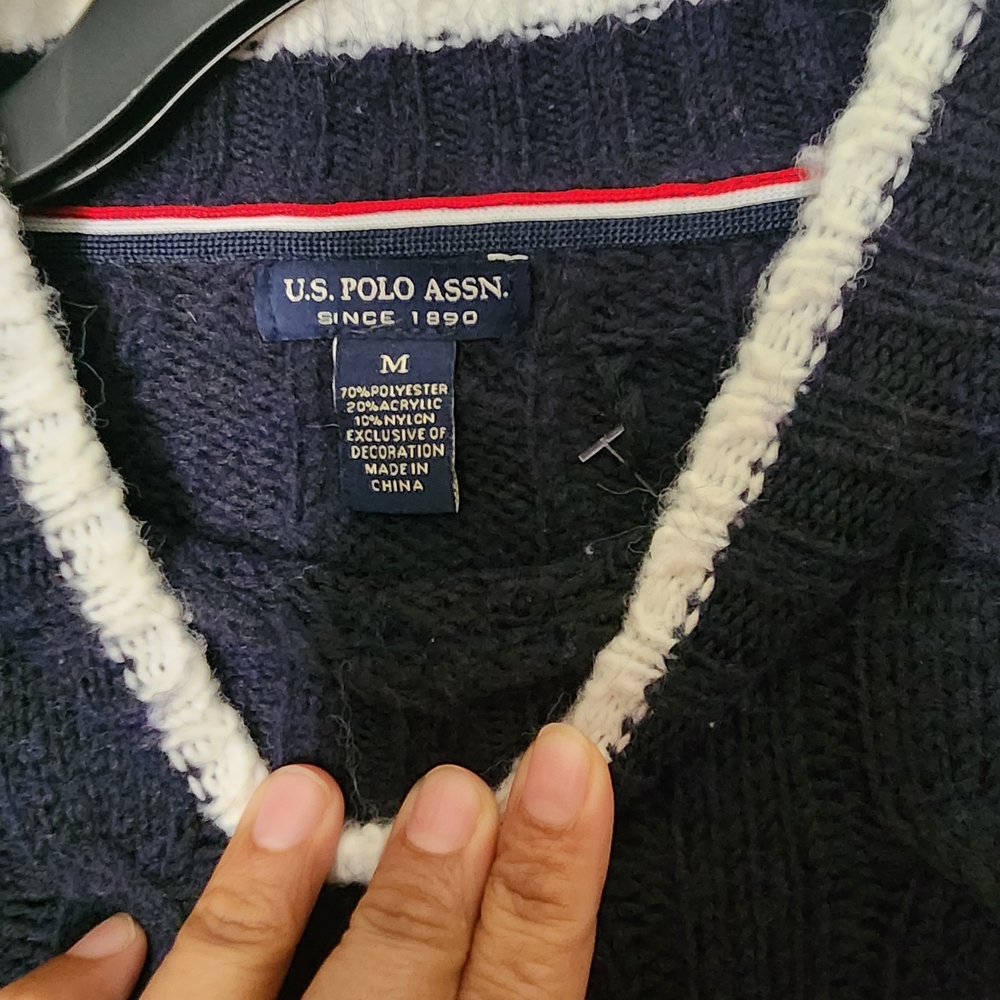 U.S. Polo Assn. Dark Blue V-Neck Sweater
